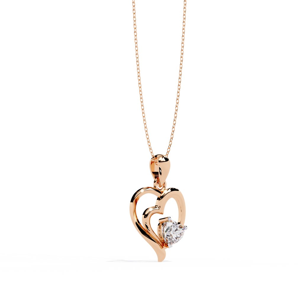 Premium Diamond Pendant – Heart Radiant Cut Diamond in Gold