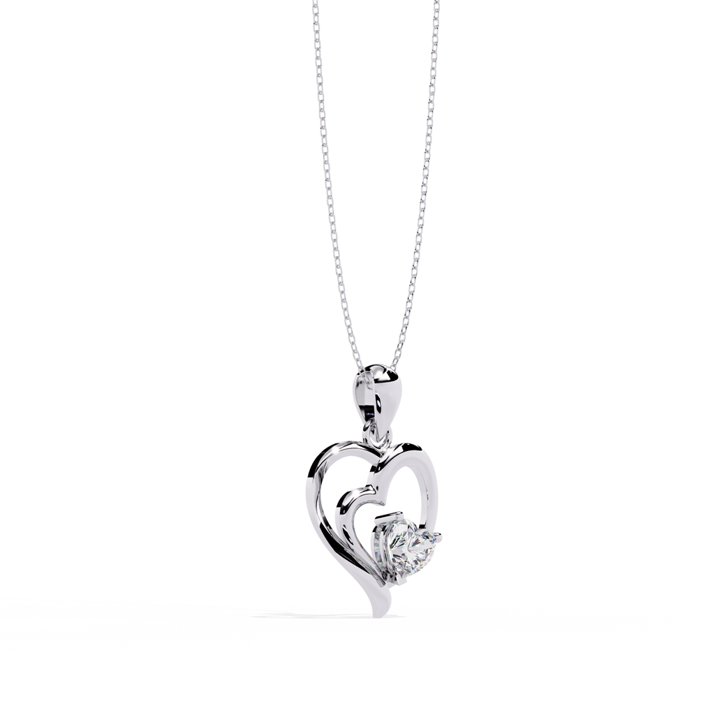 Premium Diamond Pendant – Heart Radiant Cut Diamond in Gold