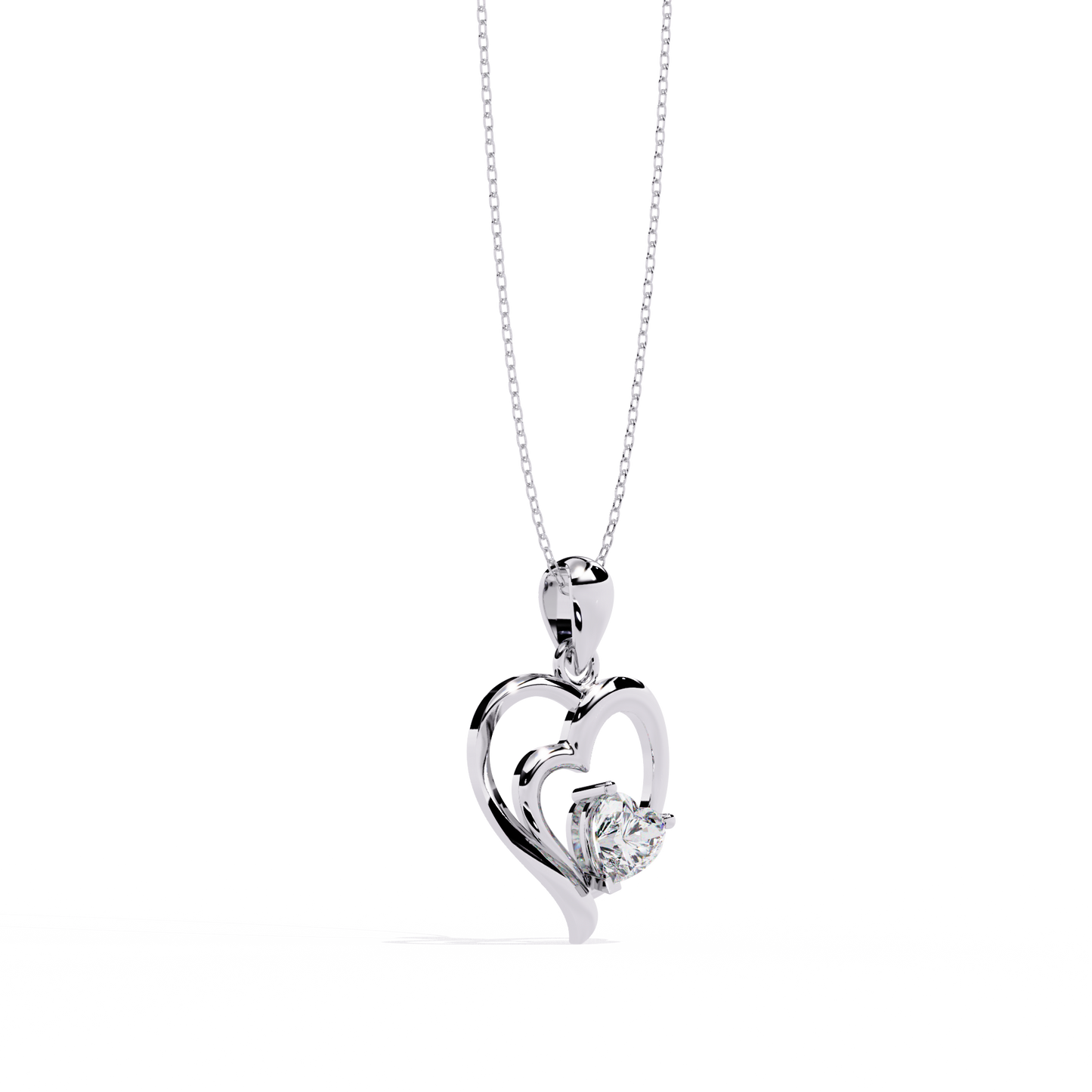 Premium Diamond Pendant – Heart Radiant Cut Diamond in Gold
