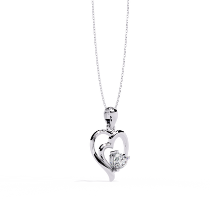 Premium Diamond Pendant – Heart Radiant Cut Diamond in Gold