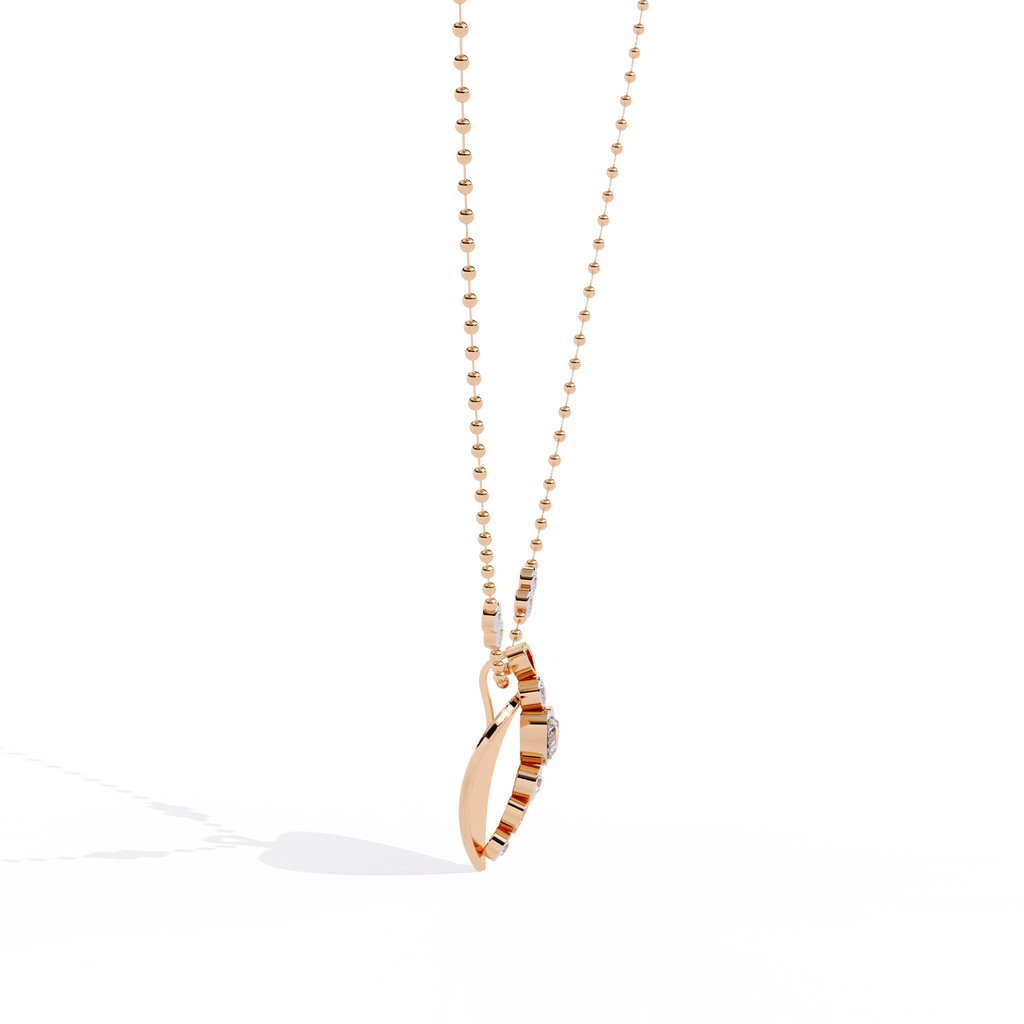 Heart Lab Grown Diamond Pendant – Heart & 0.10 Ct Round Diamonds with Gold Bail