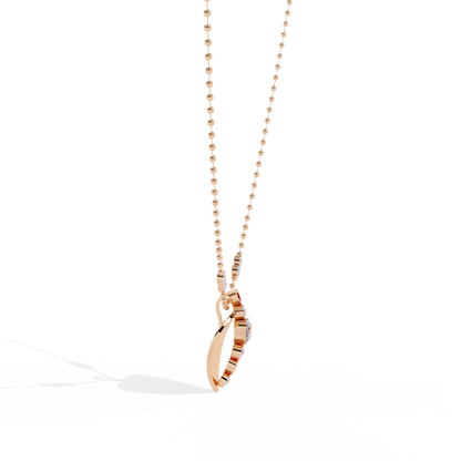 Heart Lab Grown Diamond Pendant – Heart & 0.10 Ct Round Diamonds with Gold Bail