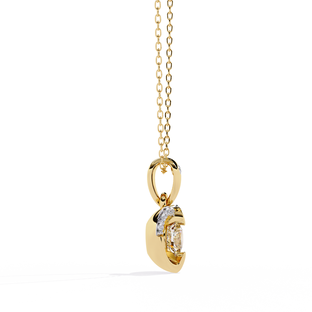 Premium Round Diamond Pendant – Brilliant Round Cut Diamonds in Gold