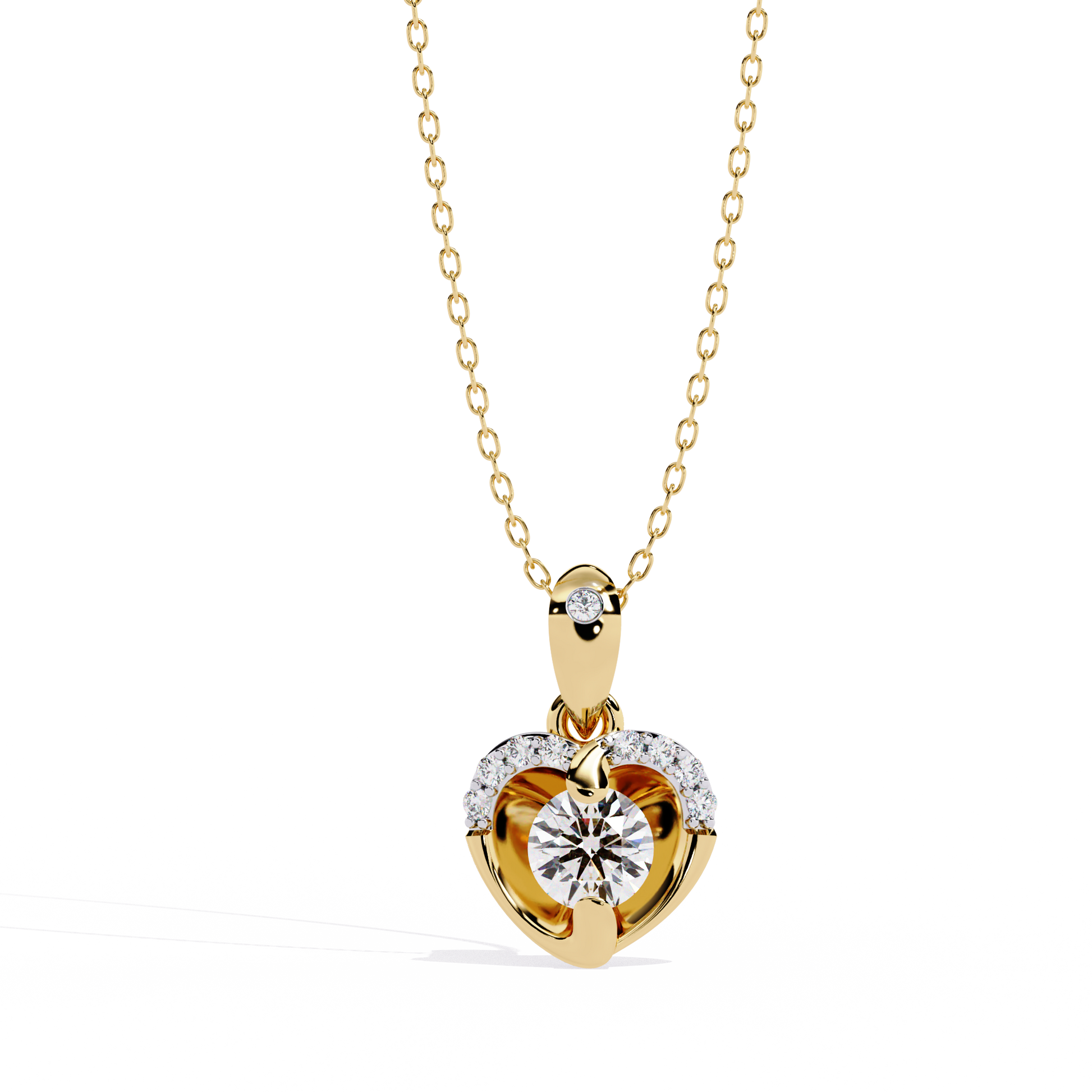 Premium Round Diamond Pendant – Brilliant Round Cut Diamonds in Gold