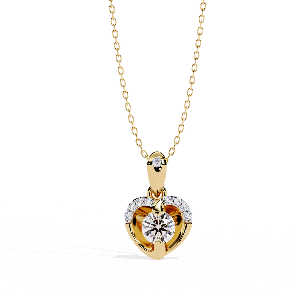 Premium Round Diamond Pendant – Brilliant Round Cut Diamonds in Gold