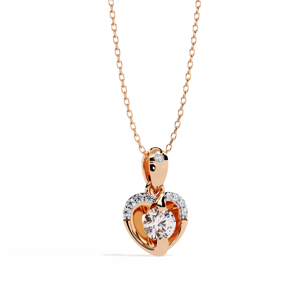 Premium Round Diamond Pendant – Brilliant Round Cut Diamonds in Gold