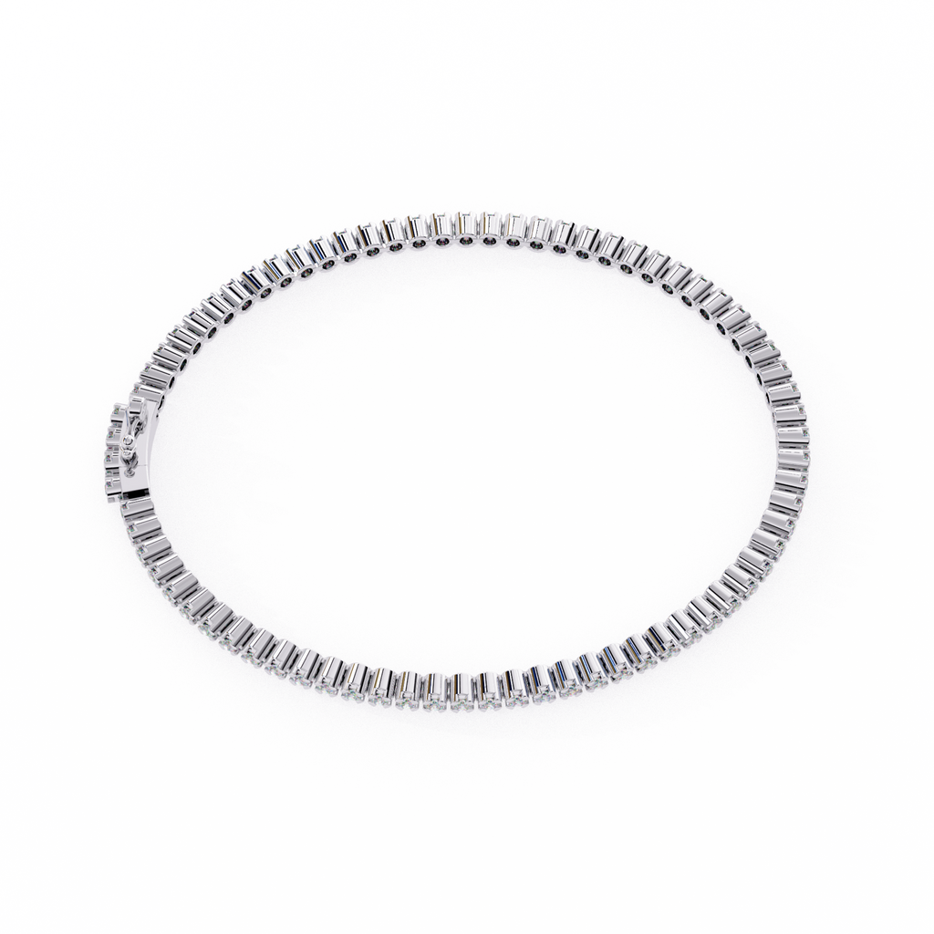 Premium Round Diamond Bracelet – Circular Shape Diamonds with Thin Golden Borders in Gold