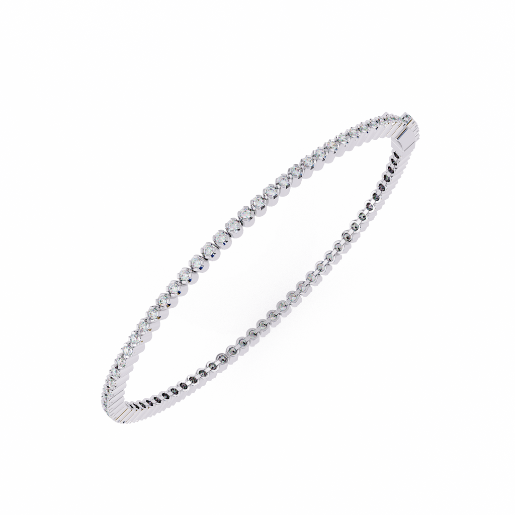 Premium Round Diamond Bracelet – Circular Shape Diamonds with Thin Golden Borders in Gold