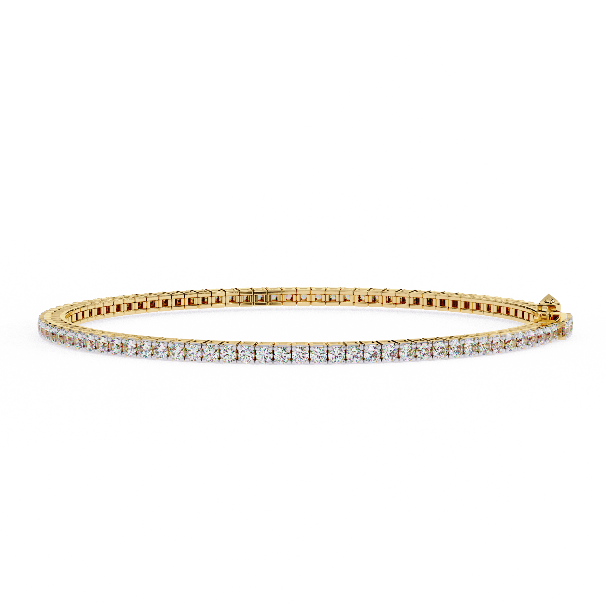 Premium Round Diamond Bracelet – Square Diamond Design All Around in Gold