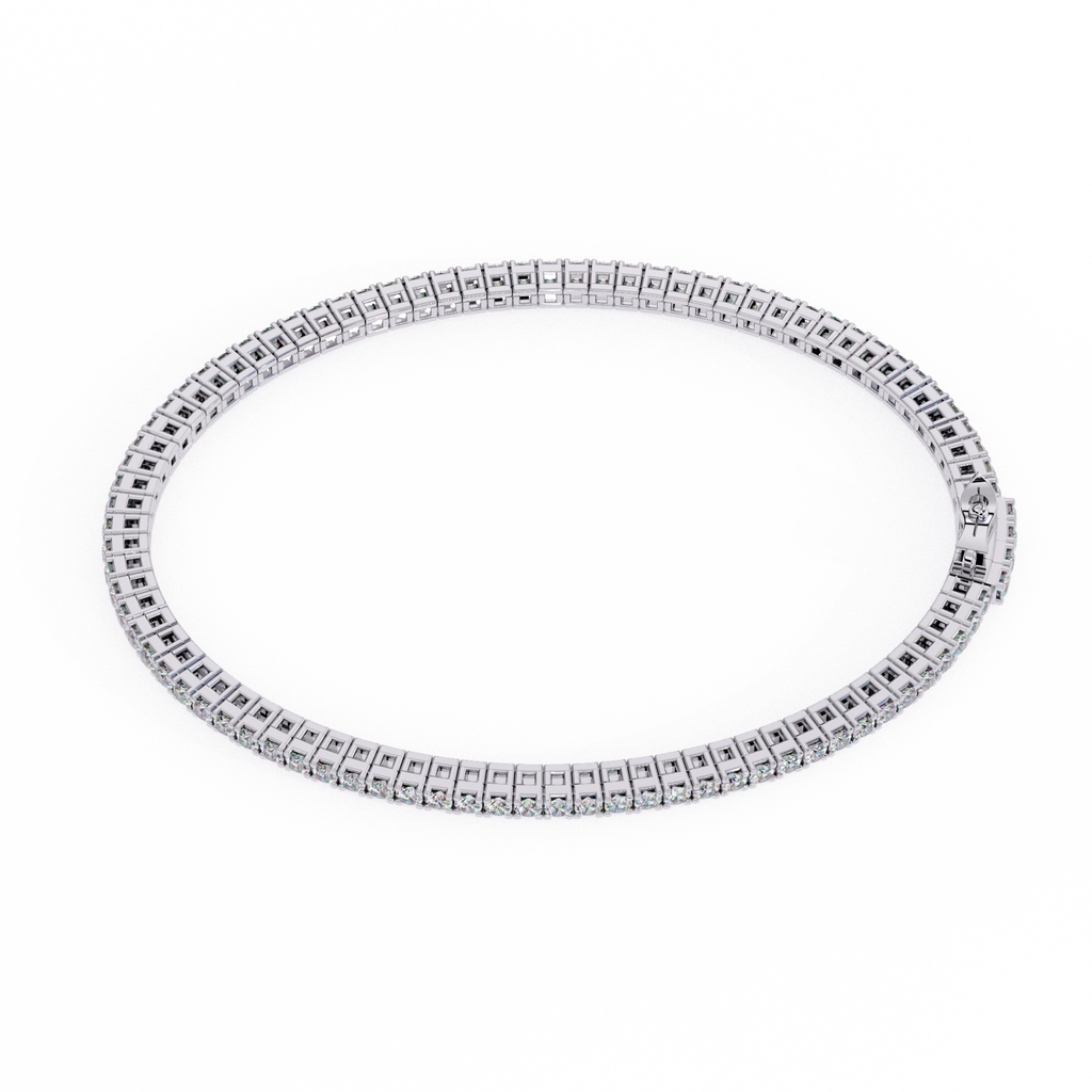 Premium Round Diamond Bracelet – Square Diamond Design All Around in Gold