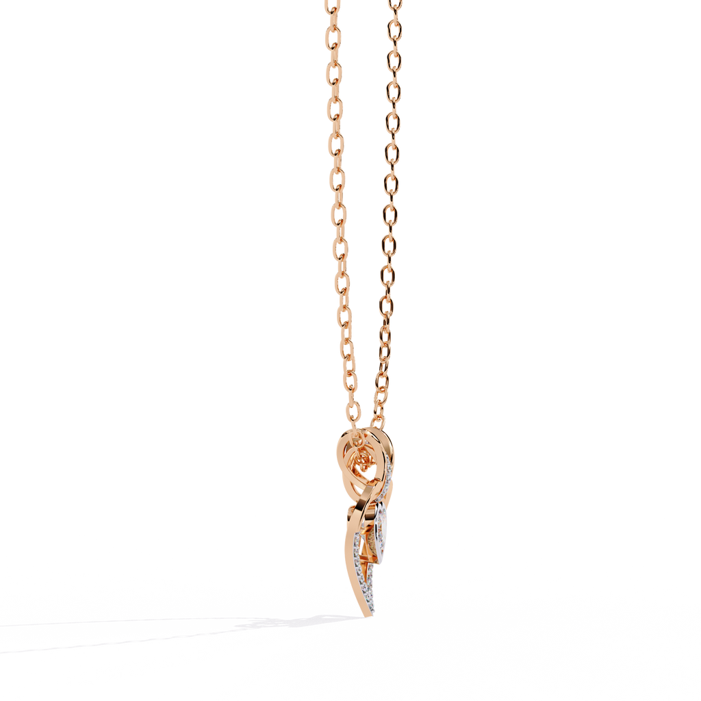 Premium + Round Diamond Pendant – Heart Radiant & Round Cut Diamonds in Gold