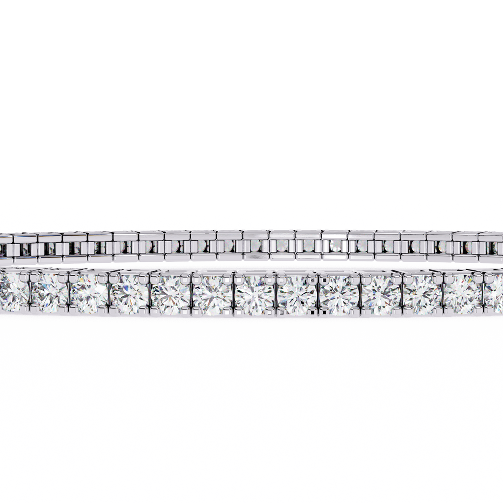 Premium Round Diamond Bracelet – Square Diamond Design All Around in Gold