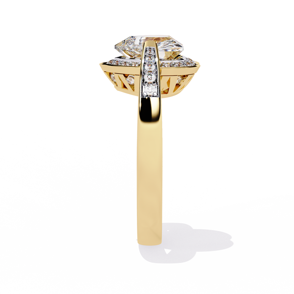 Heart-shaped diamond ring with round lab-grown diamonds

