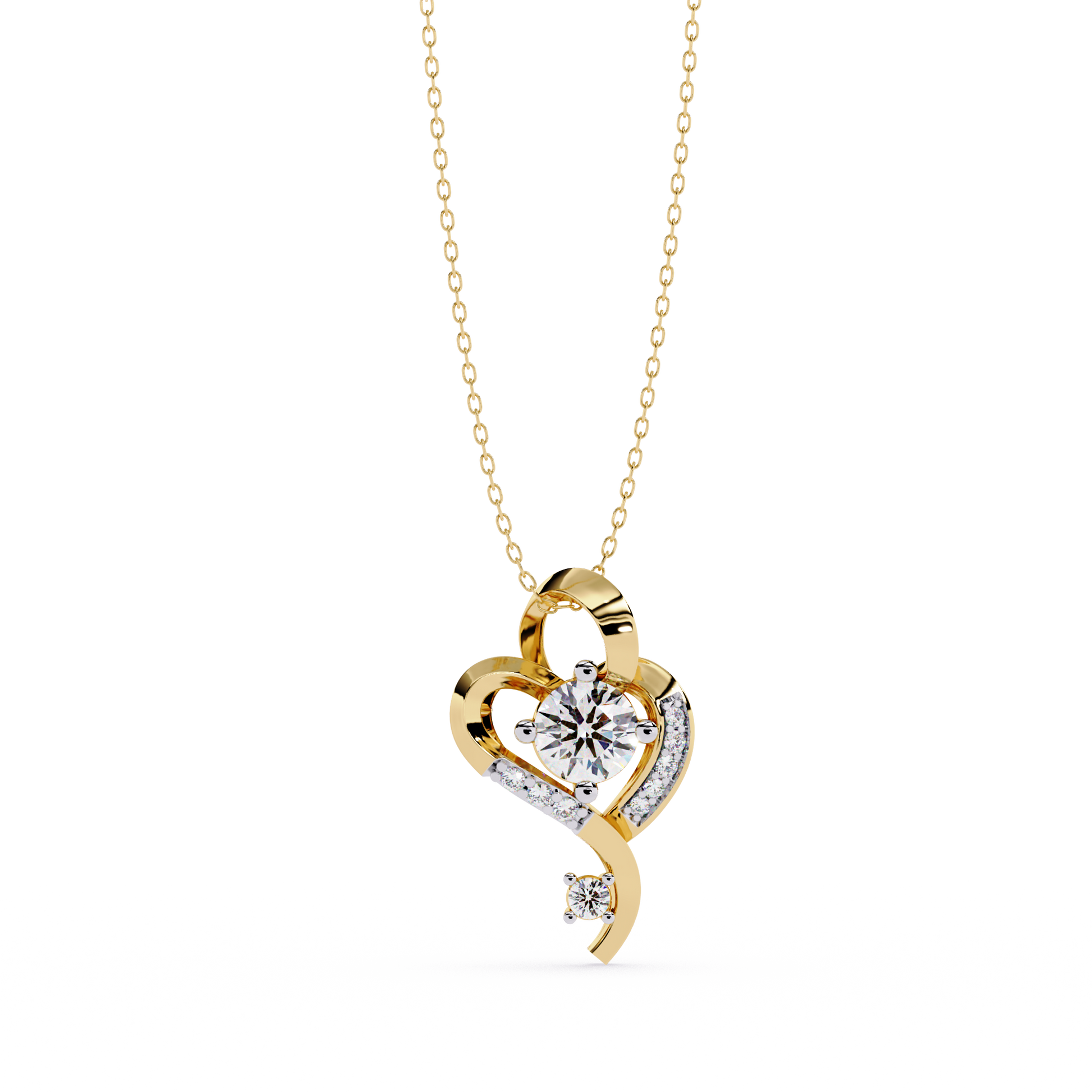 Premium Round Diamond Pendant – Brilliant Round Cut Diamonds in Gold