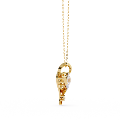 Premium Round Diamond Pendant – Brilliant Round Cut Diamonds in Gold