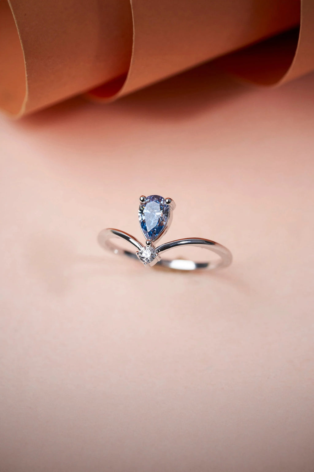 Blue Pear Rings