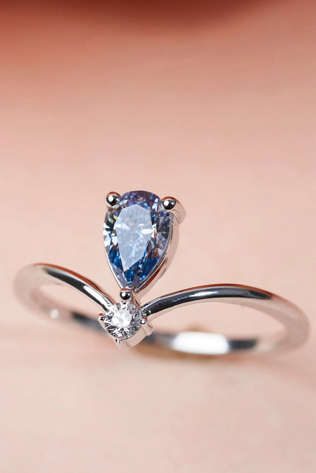 Blue Pear Rings