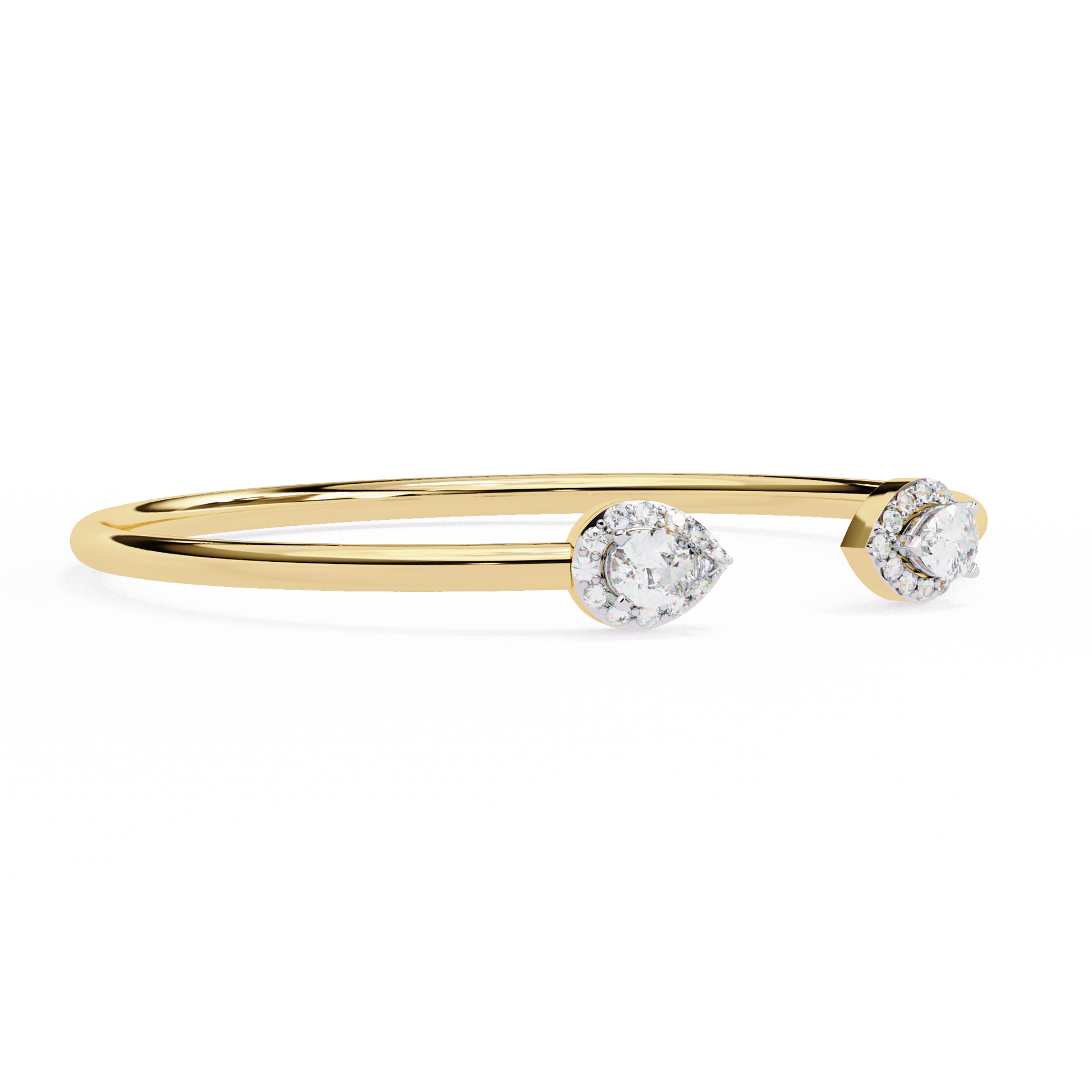 Premium Round + Pear Diamond Bracelet – Elegant Diamond-Studded Gold Bracelet