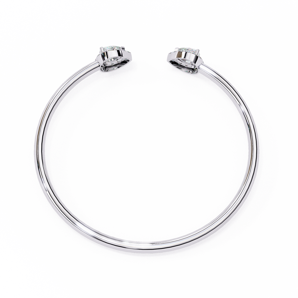 Premium Round + Pear Diamond Bracelet – Elegant Diamond-Studded Gold Bracelet