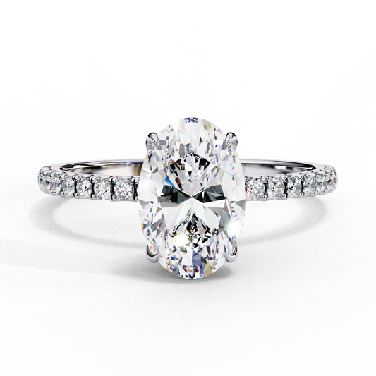 Dazzling Elegance Oval Solitaire Diamond Ring Options - 1.20Ct +023Ct