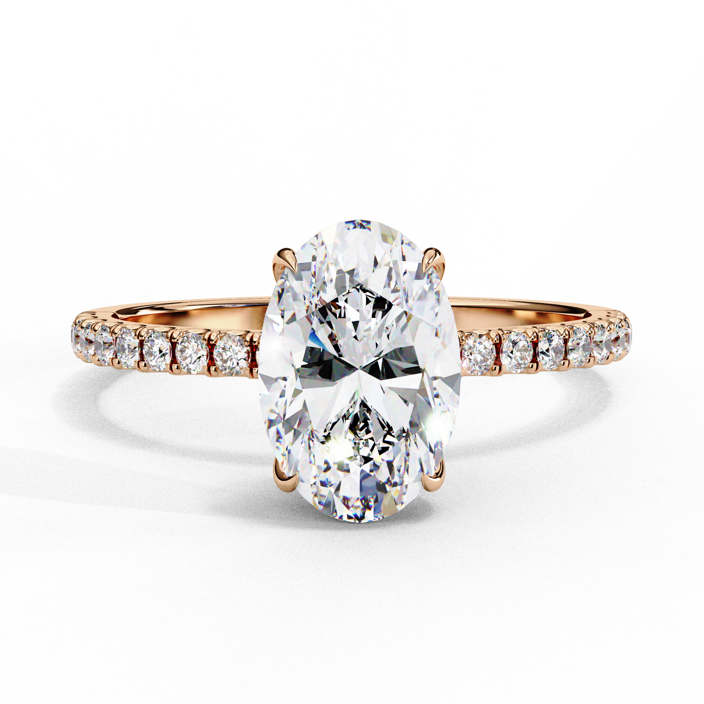 Dazzling Elegance Oval Solitaire Diamond Ring Options - 1.20Ct +023Ct