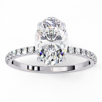 Dazzling Elegance Oval Solitaire Diamond Ring Options - 1.20Ct +023Ct