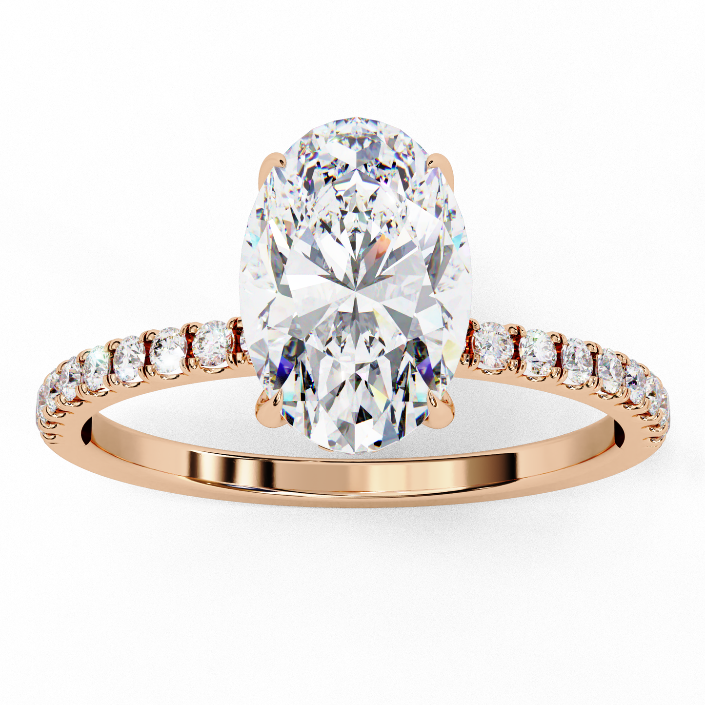 Dazzling Elegance Oval Solitaire Diamond Ring Options - 1.20Ct +023Ct