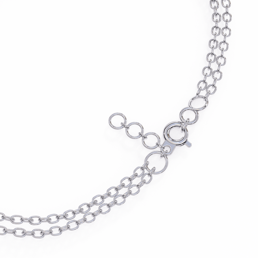 Premium Round Diamond Bracelet – 6 Interlinked Rings with Small Diamonds and Dual Chain Wrap in Gold