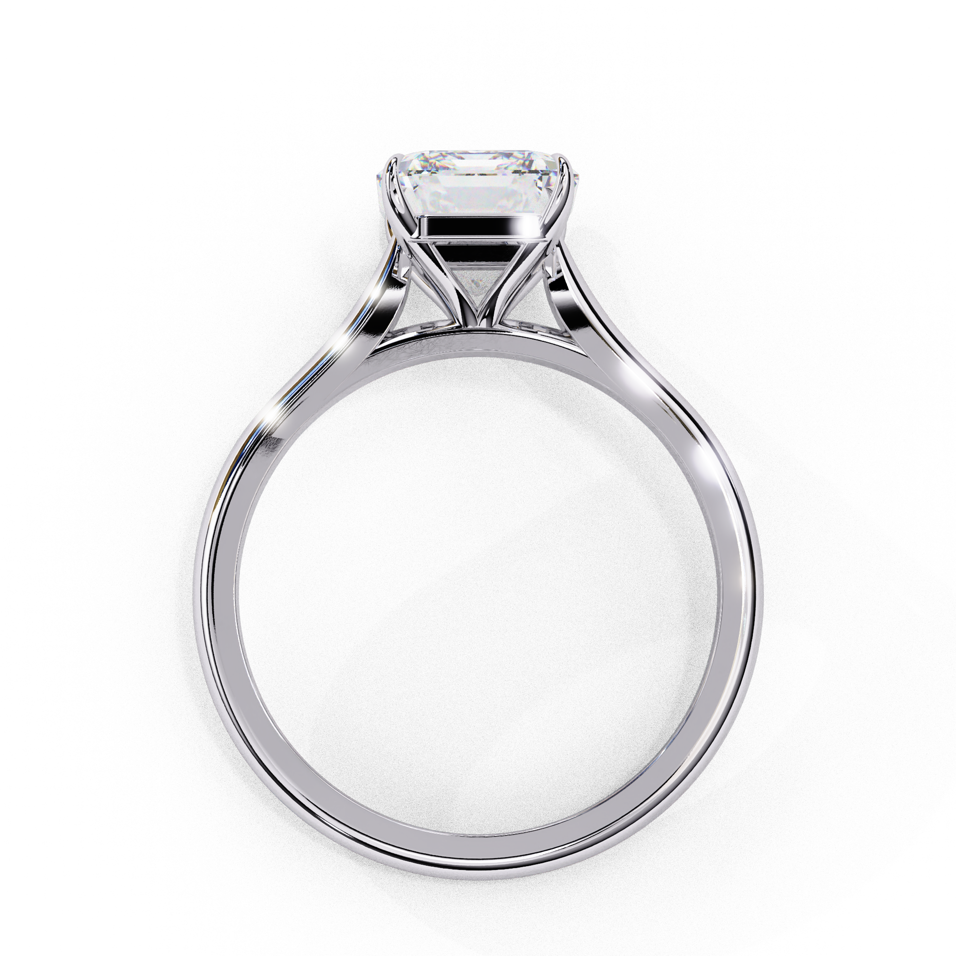 Exquisite 2.94 Ct Cushion Cut Lab Grown Diamond Ring – Open Cathedral Setting in Gold