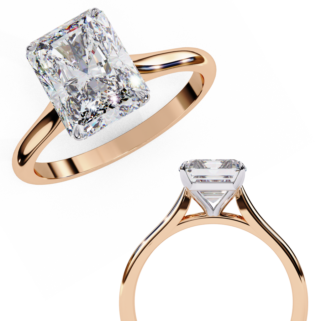 Exquisite 2.94 Ct Cushion Cut Lab Grown Diamond Ring – Open Cathedral Setting in Gold