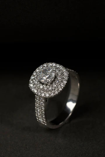 Cushion Double Halo Ring
