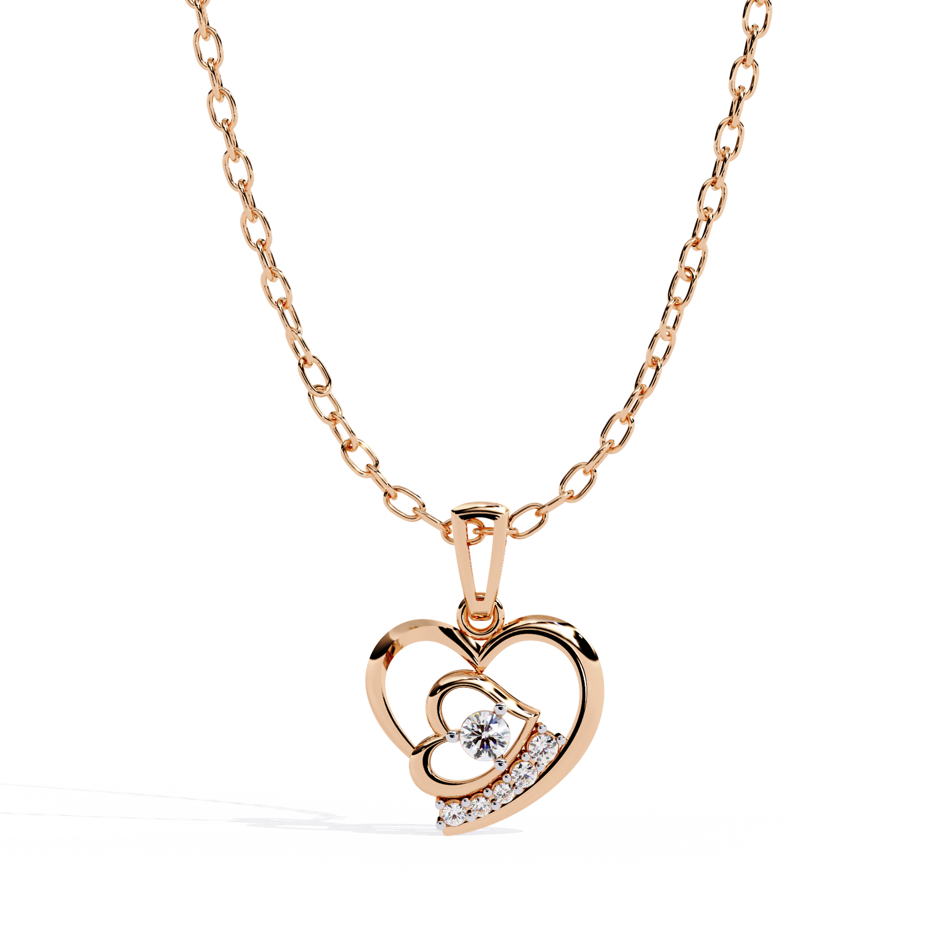 Elegant lab grown diamond heart pendant, solitaire look, online shopping in india with price