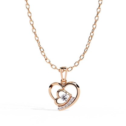 Elegant lab grown diamond heart pendant, solitaire look, online shopping in india with price