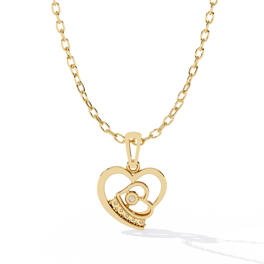 Affordable lab grown diamond pendant in India with double heart design for women

