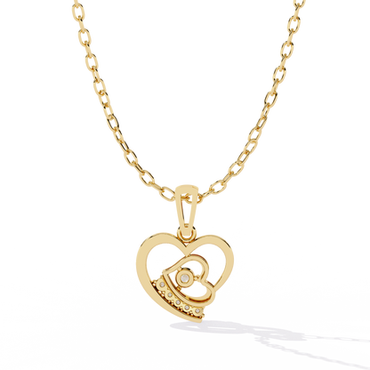 Affordable lab grown diamond pendant in India with double heart design for women


