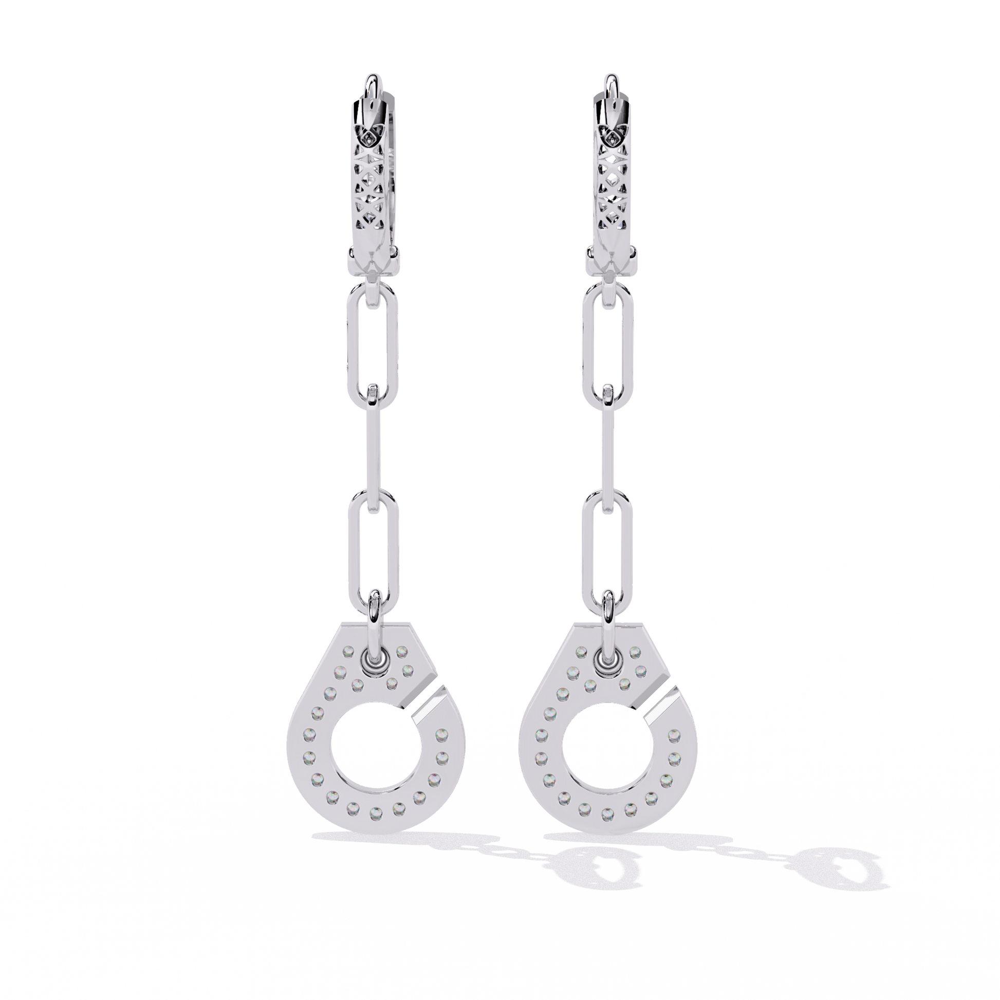 Geometric Drop Diamond Earrings for Women | Long Dangle Earrings