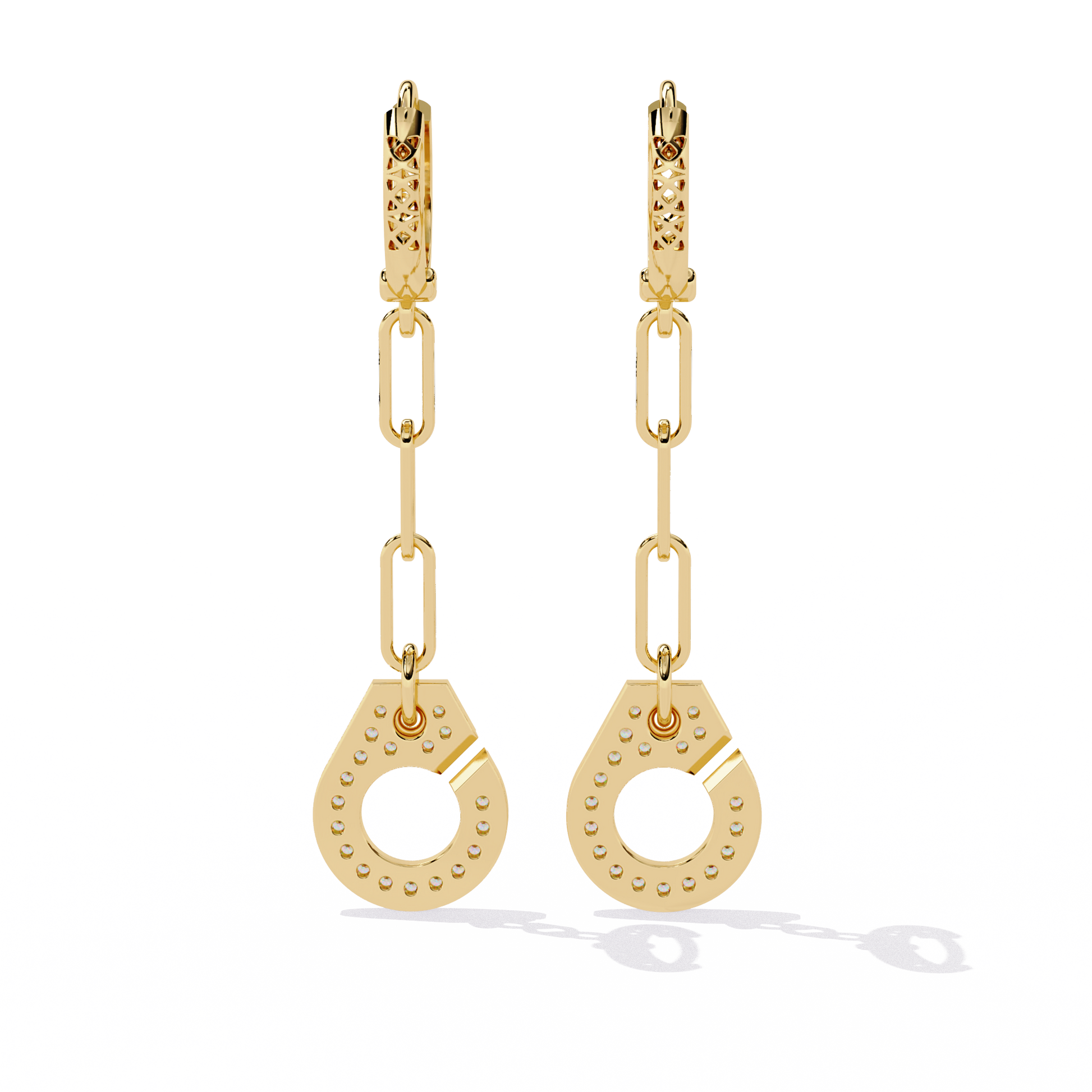 Geometric Drop Diamond Earrings for Women | Long Dangle Earrings