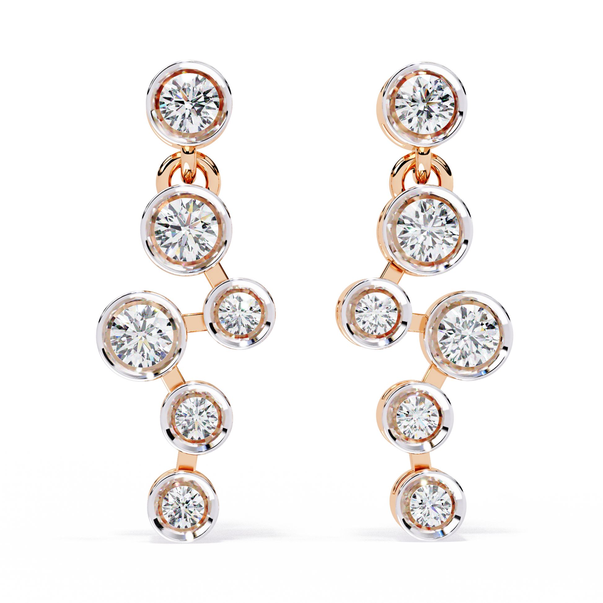 Round Diamond Drop Earrings for Women