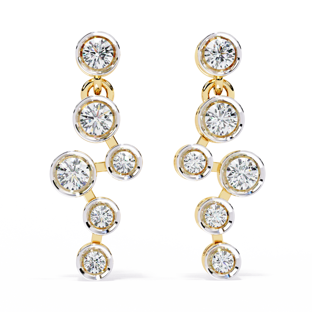 Round Diamond Drop Earrings for Women