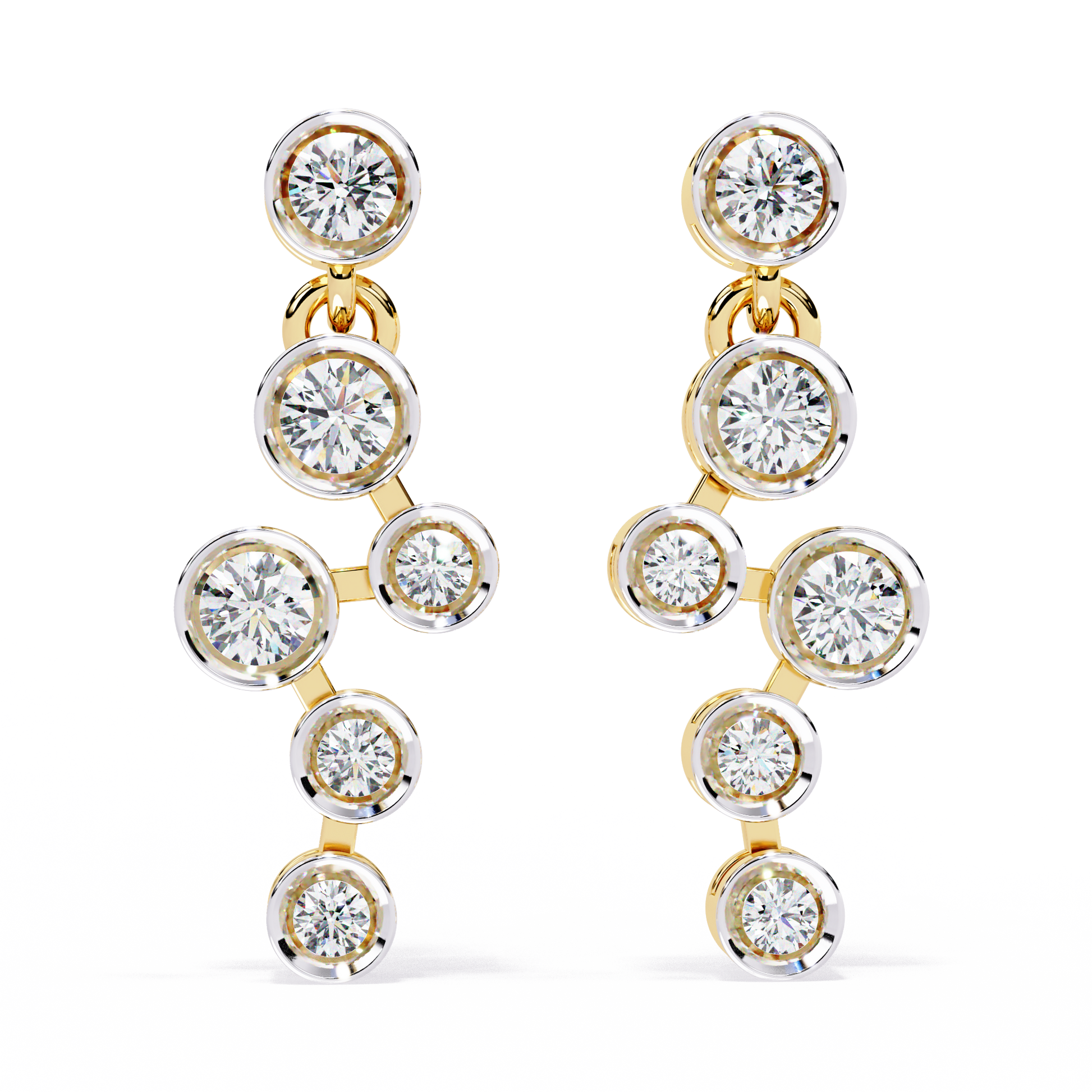 Round Diamond Drop Earrings for Women