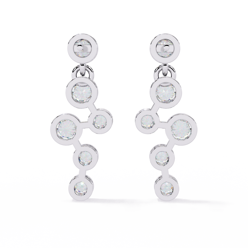 Round Diamond Drop Earrings for Women