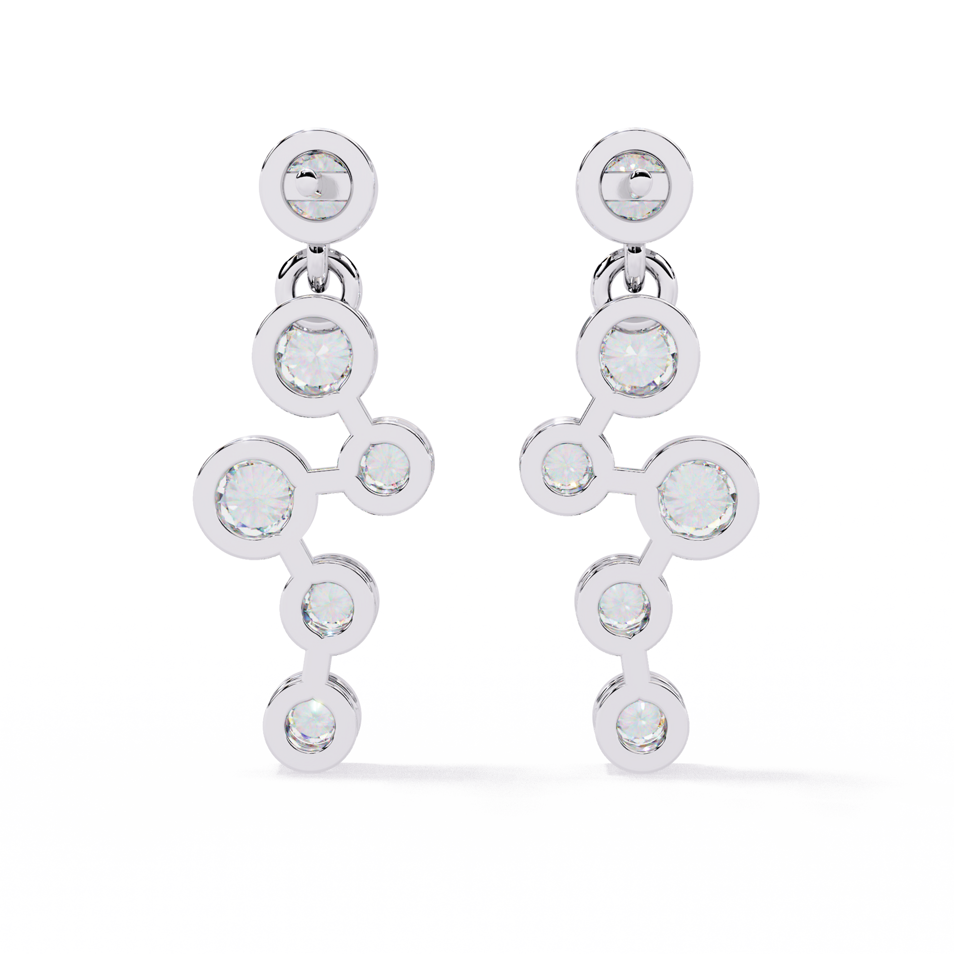 Round Diamond Drop Earrings for Women