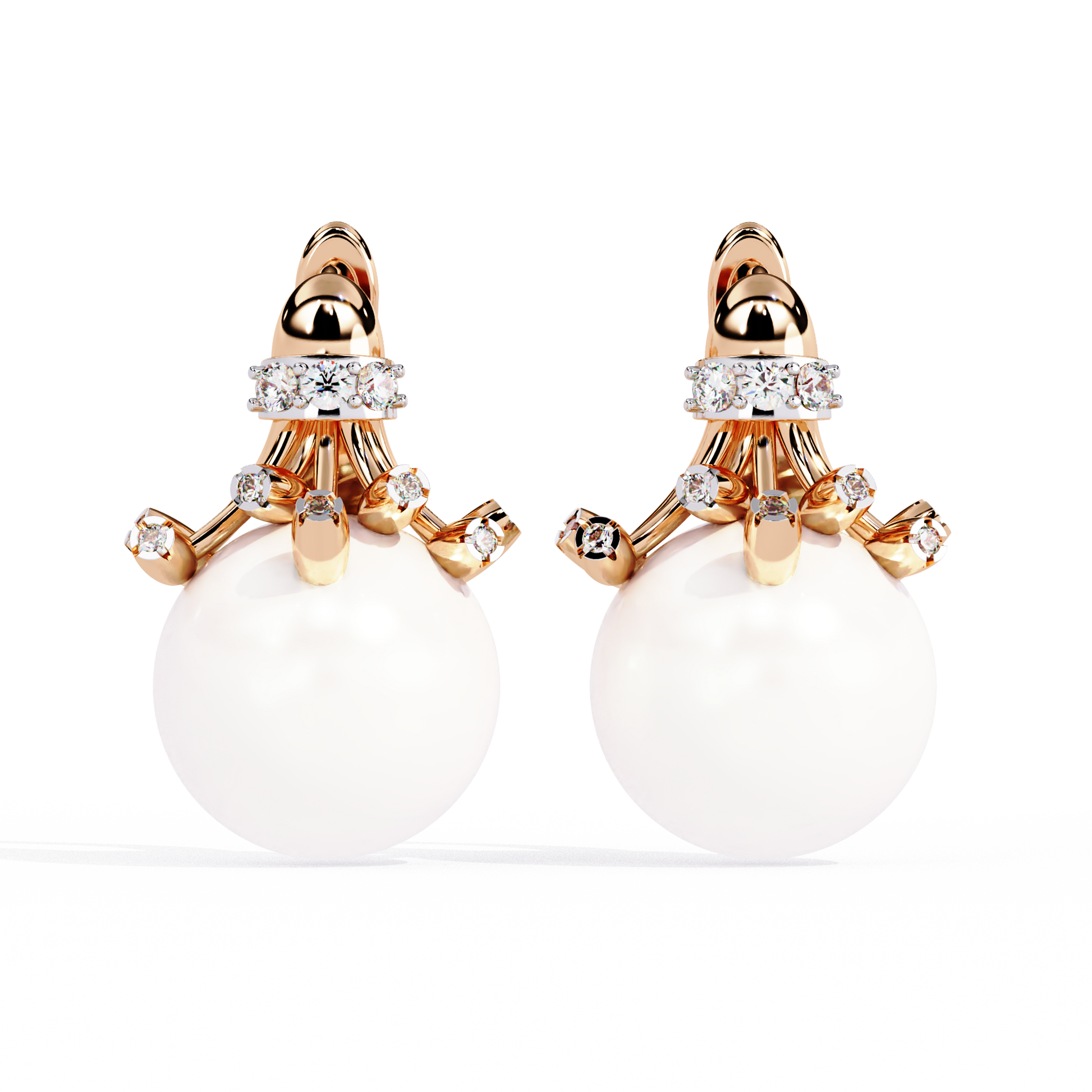 Round Halo Diamond Stud Earrings for Women