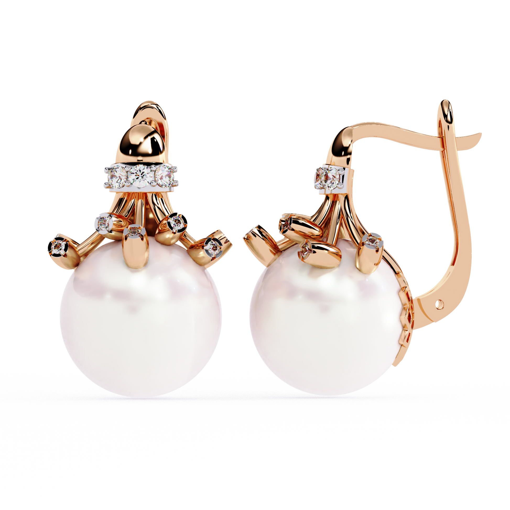 Round Halo Diamond Stud Earrings for Women