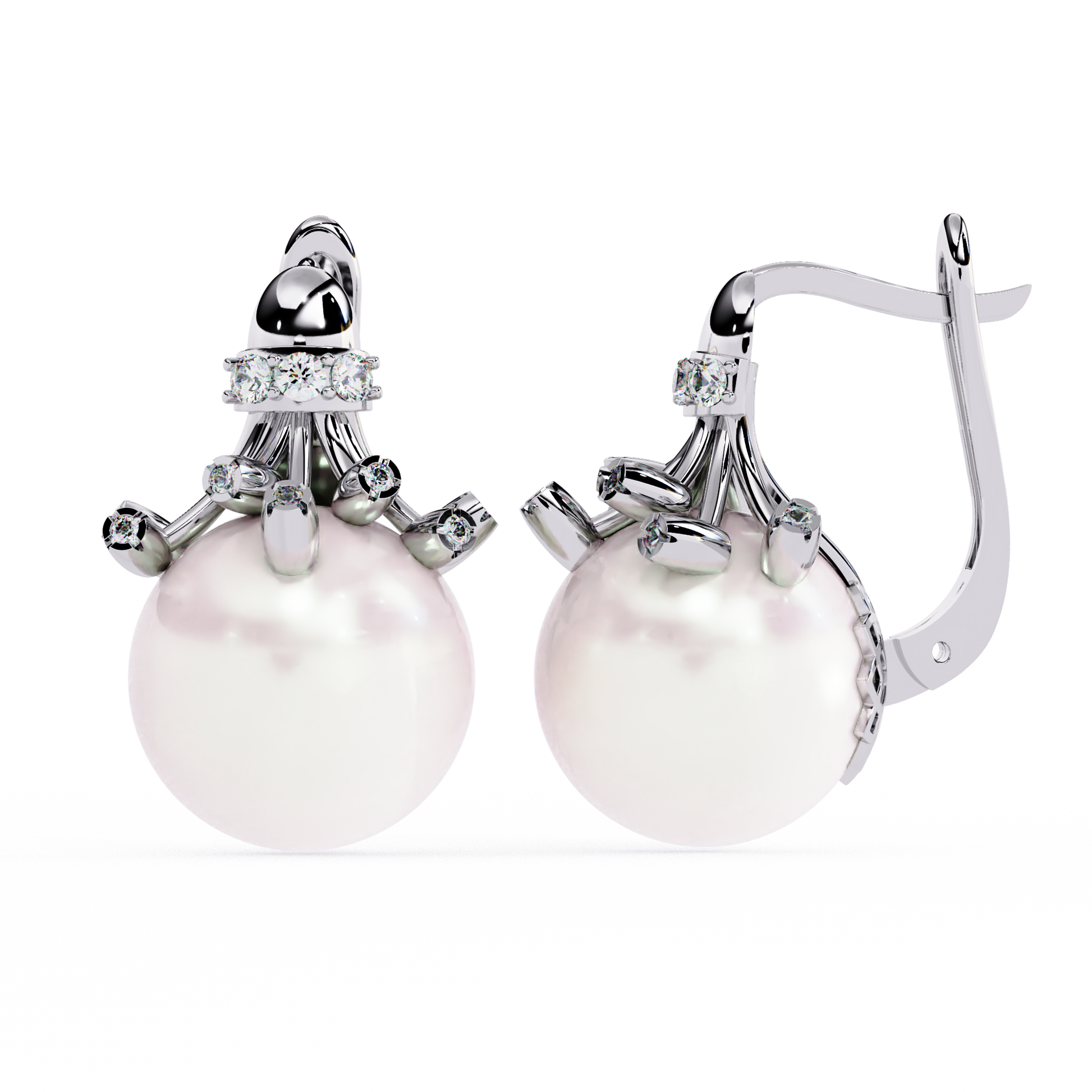 Round Halo Diamond Stud Earrings for Women