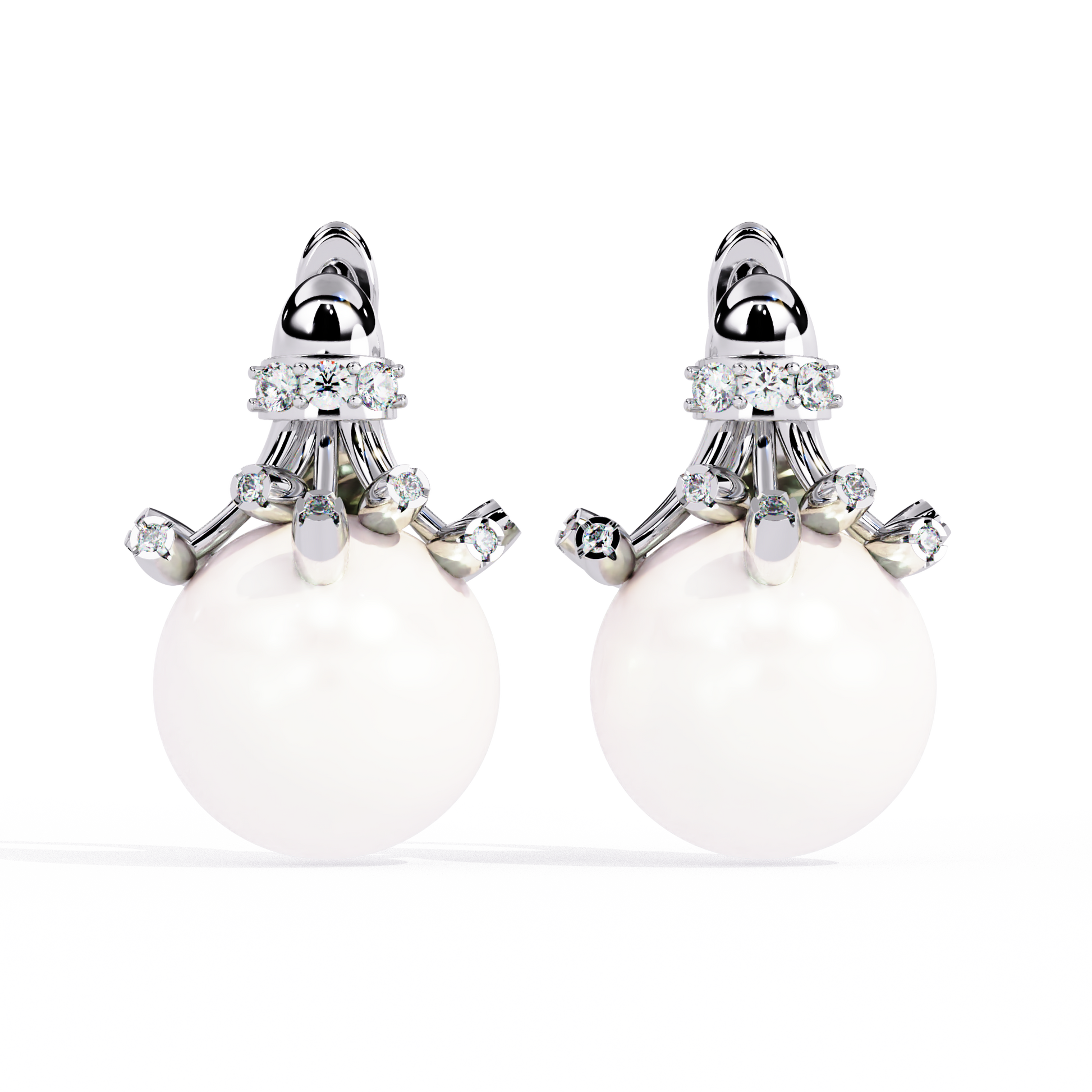 Round Halo Diamond Stud Earrings for Women