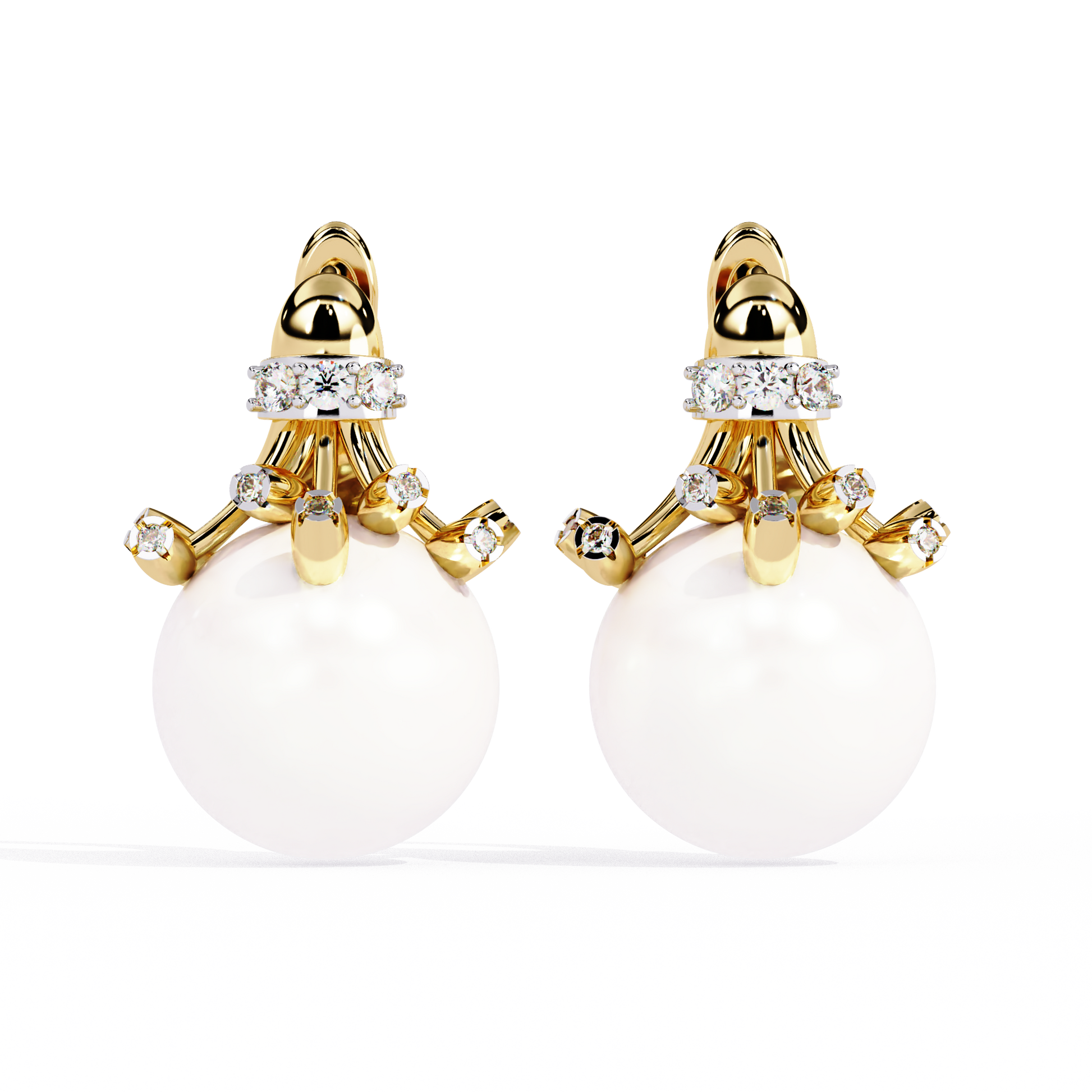 Round Halo Diamond Stud Earrings for Women