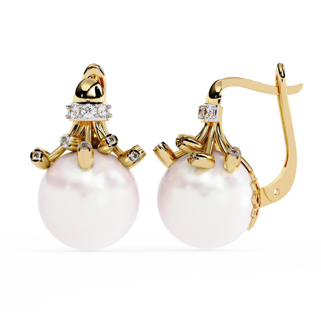 Round Halo Diamond Stud Earrings for Women