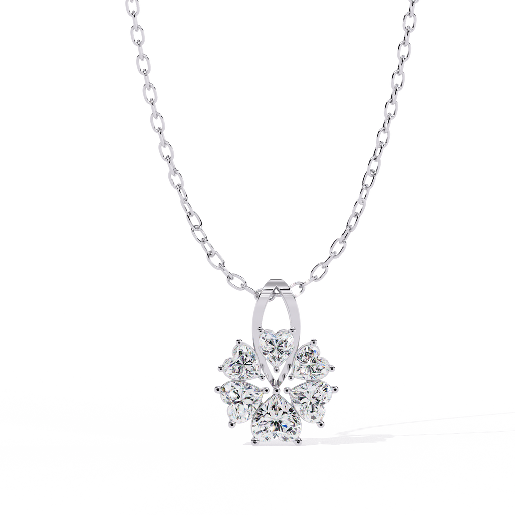 Affordable lab grown diamond pendant with heart-shaped stones at best price 