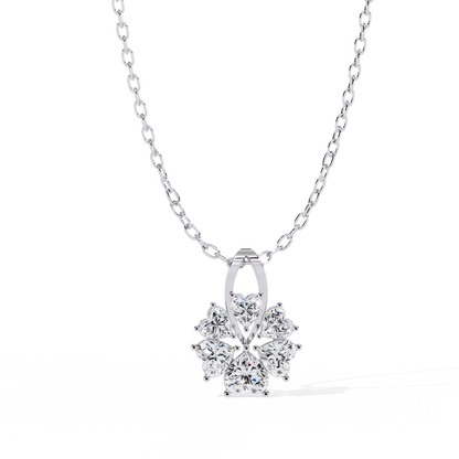 Affordable lab grown diamond pendant with heart-shaped stones at best price 
